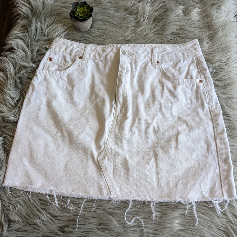 Topshop White Denim Skirt